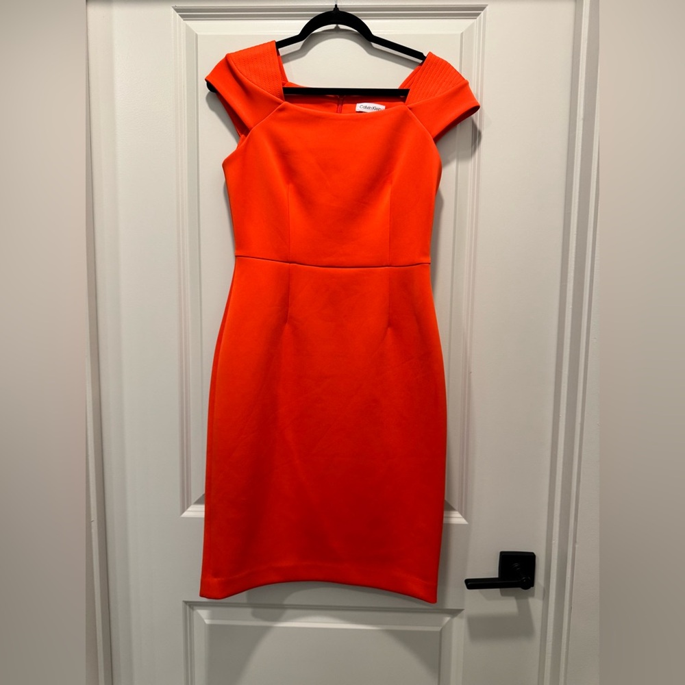 Calvin Klein Vibrant Orange Mini Dress